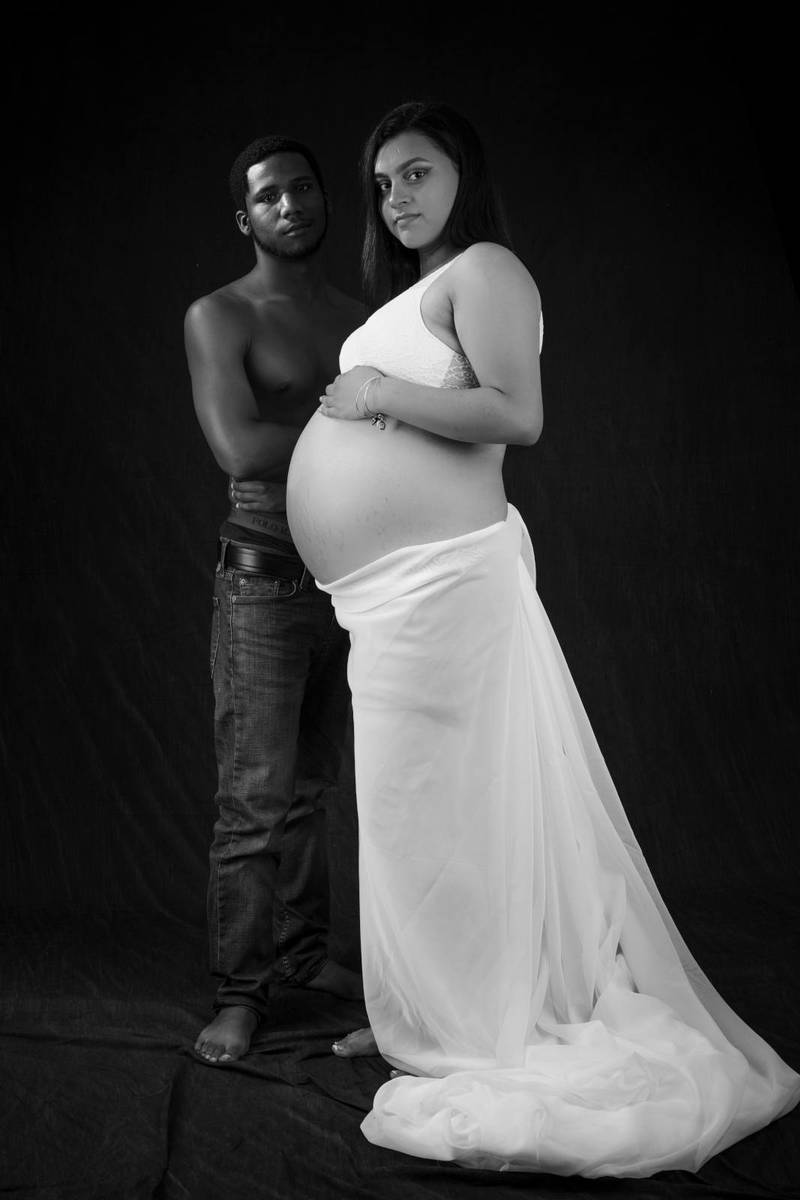 Pregnant women photo with open belly