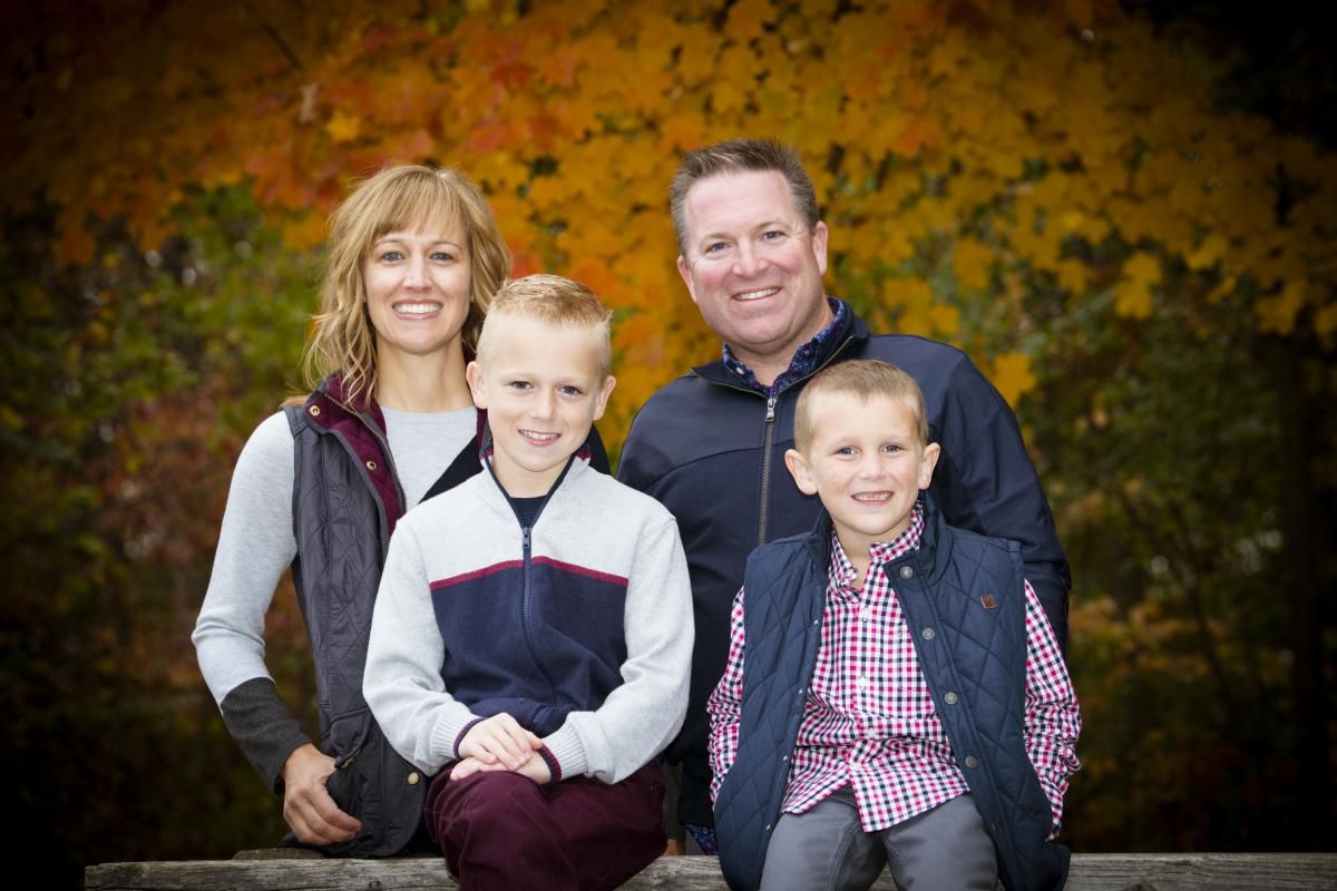 Happy family with two kids family photography