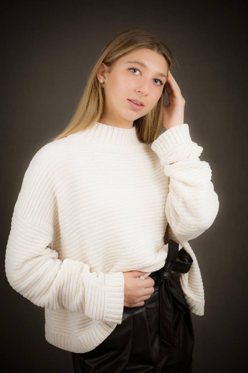 Studio portrait of senior school girl