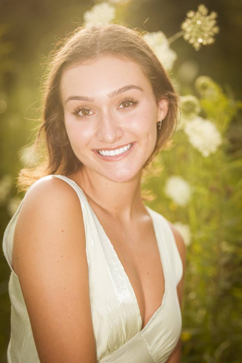 Young lady in a white dress portrait