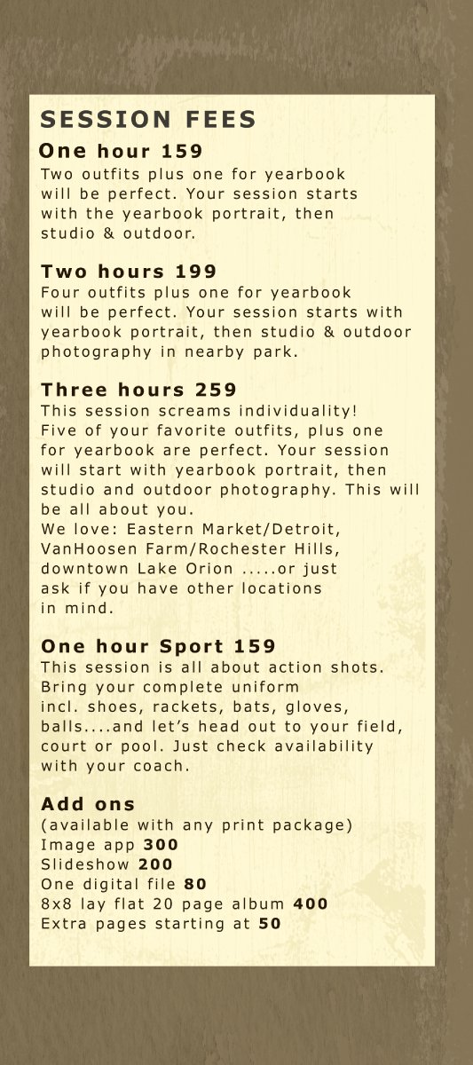 photography price michigan leaflet page 5